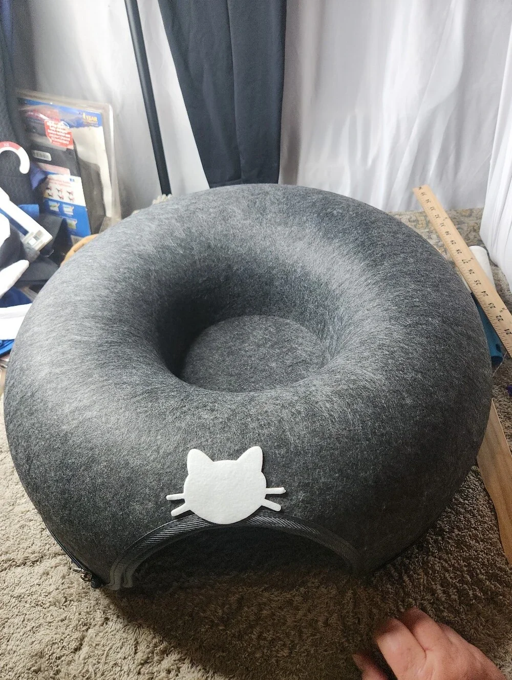 Meow Mansion Large Cat Cave Donut - Cat Tunnel; up to 30lbs - 3 Toy Balls